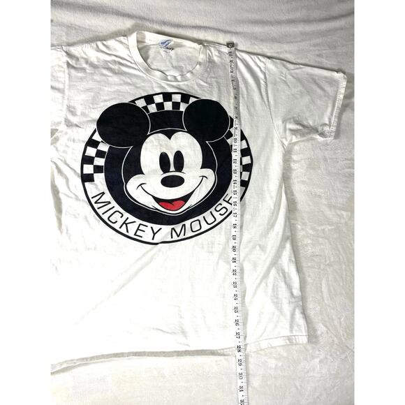 Disney Mickey Mouse Checkerboard Tee White L - Picture 4 of 6